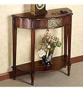 Touch of Class Sarantino Wooden Console Table - Natural Cherry with Aged Gold Details - Tradition...