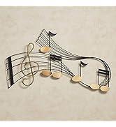 Touch of Class Rhythm Metal Wall Sculpture - Black, Gold - Hanging Music Studio Art - Musical Aes...