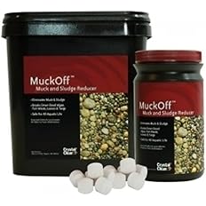 CrystalClear MuckOff, Natural Pond Muck Treatment, Water Garden, Fountain & Bird Bath Sludge Remover, Living Beneficial Bacte