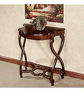 Touch of Class Ninan Console Table Regal Walnut - Handcrafted Wood - Traditional Style - Half Cir...