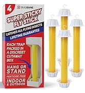 Fly Stick Sticky Fly Traps for Indoors and Outdoor 4pk. Non-Toxic Bait Free. Trap All Flies. Stic...
