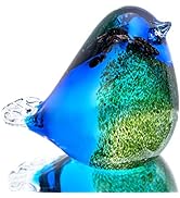 Qf Glass Bird Handmade Blown Glass Figurine Christmas, Birthday Gift Decorative Ornaments for Hom...