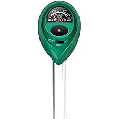 iPower 3-in-1 Moisture/pH/Light Meter Soil Test kit for Indoor & Outdoor Use Suitable for House Plants, Garden, Lawn, Farm (N
