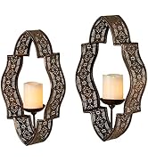 Touch of Class Molli Ornate Openwork Wall Sconces - Bronze Pair - Handcrafted Metal - Elegant Sco...