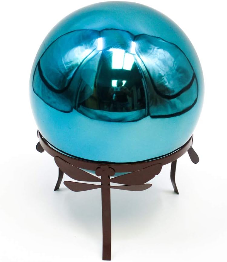Trademark Innovations Dragonfly Metal Gazing Ball Stand Garden Pedestal - Image 3
