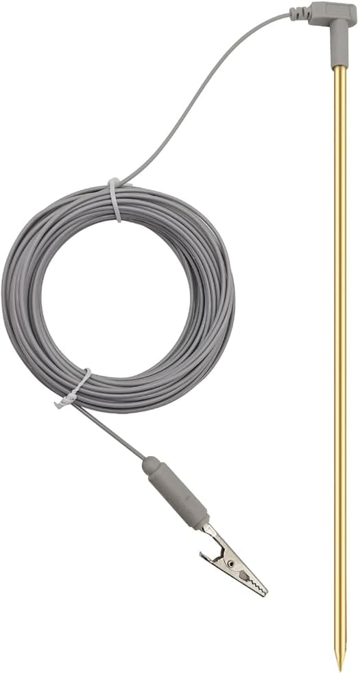 Brass Ground Rod with 40ft Wire & Alligator Clip, Grounding Bar Earthing rod, Great to Use with Earthing Sheet, Grounding Mat, Pillowcase, Blankets(1 Pack)