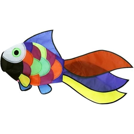 emma kites Cute Rainbow Fish Windsock Spinner Spiral 32-inch