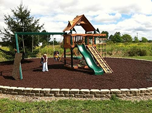 Playsafer Rubber Mulch Nuggets Protective Flooring for Playgrounds, Swing-Sets, Play Areas, and Landscaping (40 LBS - 1.55 CU. FT, Brown) - Image 2