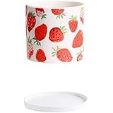 VejiA Pot Flower Pots Succulents Containers with Drain Hole and Saucer Round Ceramic Flower Pots Modern Decorative Gardening