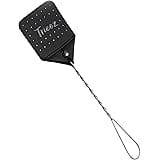 Trieez 17.5" Sturdy Leather Fly Swatter - Heavy Duty Flyswatter with Durable Metal Handle, Rustic Bug Swatter for Flies, Bees