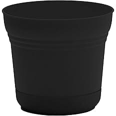Bloem Saturn Round Planter with Saucer Tray: 10" - Burnt Red - Durable Plastic Pot, Matte Finish, Removable Saucer, for Indoo