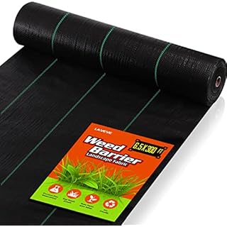 LAVEVE 6.5FT x 300FT Heavy Duty Weed Barrier Fabric: 3.2oz Premium Heavy-Duty Gardening Weed Control Mat, Ground Cover for Gardening, Farming