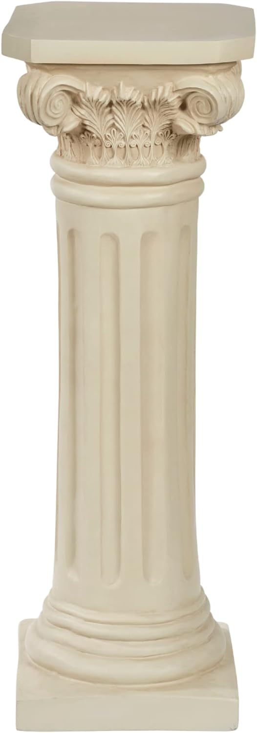 ouch of Class Classic Column Pedestal - Antique Ivory - Indoor, Outdoor - Made of Resin with Fiberglass - Roman Pillars for Table Sculptures, Statues, Vase, Garden