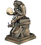 Design Toscano PD0053 Charles Darwin's Ape Human Evolution Figurine Animal Statue, Bronze