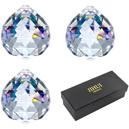 Crystal Ball Prisms Suncatcher Window Decorative Prism Rainbow Maker Feng Shui 40mm/1.57 inches Clear Pack of 3