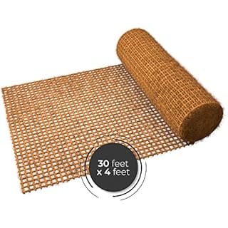 Vivlly Coconut Erosion Control Blanket Erosion Control Fabric – Coir Mat for Stopping Soil Erosion, 100% Biodegradable Eco-Friendly, Erosion Control Blankets - 4ft x 30ft Roll, 120sq ft, Lasts 2-5 YRS