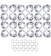 Crystalsuncatcher 24pcs Clear Crystal Ball Prism Suncatcher Rainbow Pendants Maker, Hanging Cryst...