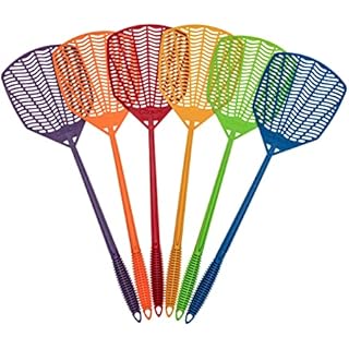 Garsum Fly Swatters 6 Pack Plastic Strong Multi Pack,Long Handle Durable,Fly Swat Shatter Bulk,Insects, Bugs Swatter Set That Work for Indoor and Outdoor