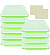 Legigo 10 Pack Green Seed Sprouter Trays- Soil-Free Cultivation Germination Tray, BPA Free Nurser...