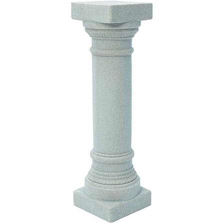 EMSCO Group Greek Column Statue – Natural Granite Appearance – Made of Resin – Lightweight – 32” Height