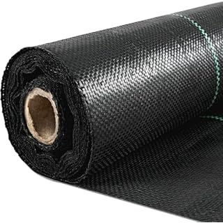 Happybuy 6.5FTx300FT Premium Weed Barrier Landscape Fabric Heavy Duty, 3.2OZ Woven Geotextile Fabric, High Permeability Good for Weed Blocker Gardening Mat, Driveway Fabric, Garden Weed Control Cloth