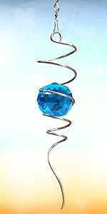 Green Crystal Ball Spiral Wind Spinner Stabilizer Sun Catcher Rainbow Maker