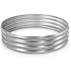 Land Guard Galvanized Raised Garden Bed Kit, Galvanized Planter Round Large Metal Raised Garden Boxes Outdoor for Vegetables.