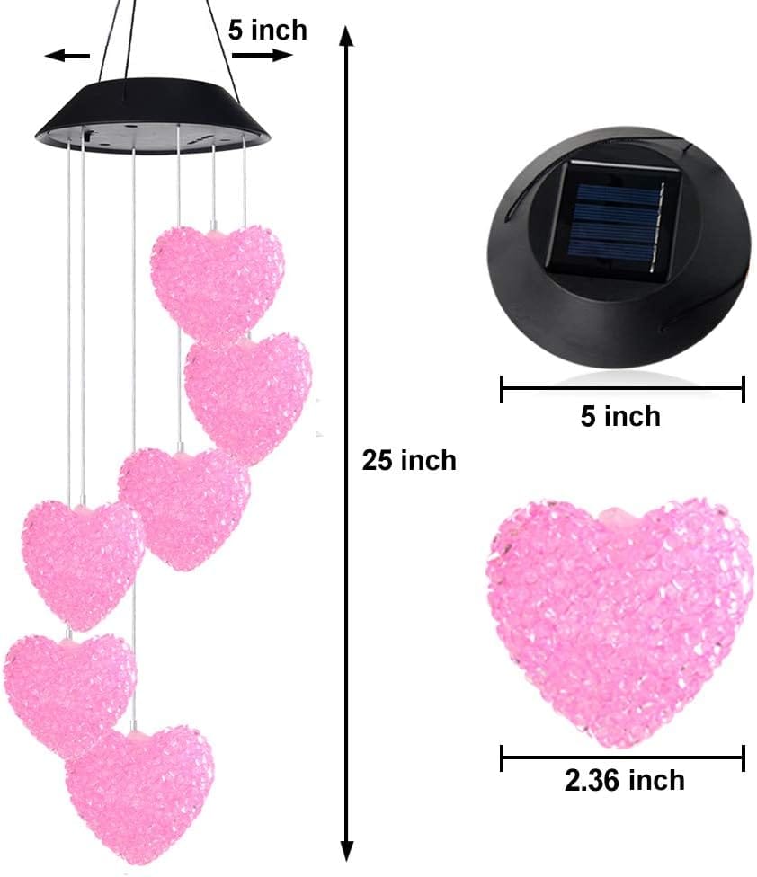 Campanilla de viento solar de colibrí al aire libre, regalo para papá, mamá, abuela, esposa, hija, hermana, tía, abuela, mujeres, decoración al aire libre para patio, jardinería - Image 61