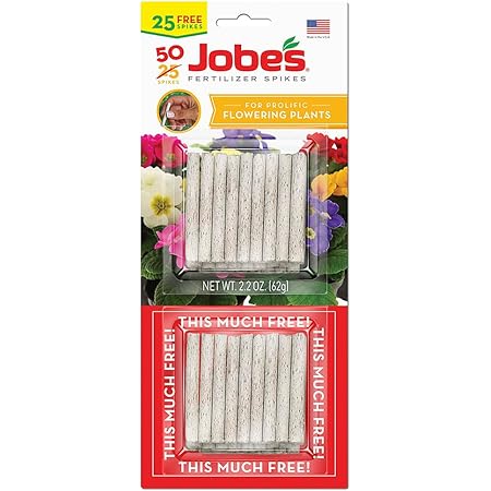 Jobe's 05231T Flowering Plant Fertilizer Spikes 10-10-4, 1 Pack, Multicolor