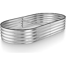 Galvanized Raised Garden Beds Outdoor // 6×3×1 ft Planter Raised Beds for Gardening, Vegetables, Flowers // Large Metal Garde