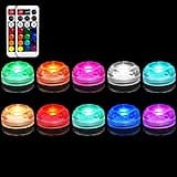 idyl light Submersible Led Lights with Remote, 10pcs Mini Underwater Tea Lights, Battery Operated RGB Multicolor Waterproof F