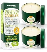 Mosquito Candle Outdoor 2 Pack with 5 Natural Essential Oils. DEET Free Citronella Candles Outdoo...
