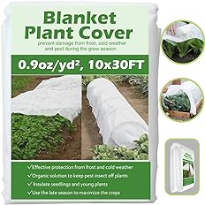 Valibe Plant Covers Freeze Protection 10 ft x 30 ft Floating Row Cover Garden Fabric Plant Cover for Winter Frost / Sun Pest