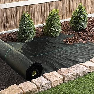 LGJIAOJIAO 4ftx300ft Weed Barrier Landscape Fabric Heavy Duty, Weed Block Gardening Ground Cover Mat, Weed Control Garden Cloth, Woven Geotextile Fabric for Underlayment, Commercial Driveway Fabric