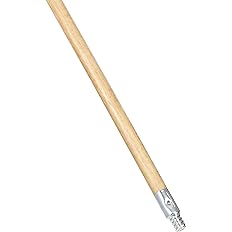 Rubbermaid Commercial Products Lacquered-Wood Broom Handle With Threaded Metal Tip, Natural for Floor Cleaning/Sweeping in Ho