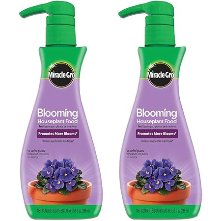 Miracle-Gro Blooming Houseplant Food, 8 oz., Plant Food Feeds All Flowering Houseplants Instantly, Including African Violets, 2 Pack