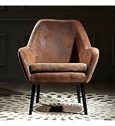 Versanora Divano Stylish Arm Accent Chair | Aged Fabric Brown