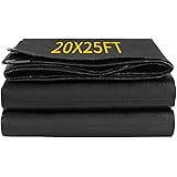 Coocure 20X25FT Reinforced PE Pond Liner, 28Mil Thickness Pond Liners for Outdoor Ponds, Hemmed Edge with Buttonholes Liners