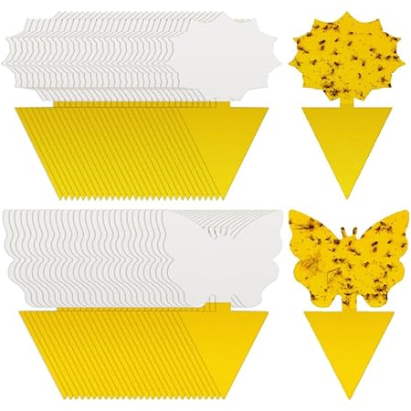 Cleanuper 58 Pcs Fruit Fly Trap for Indoors, Fungus Gnat Killer Indoor Sticky Traps for Mosquitoand Flying Insects