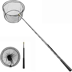 Mingjieus Pool Skimmer Net with Stainless Steel Telescopic Pole,58" Extendable Leaf Skimmer Pool Rake Pool Nets for Cleaning
