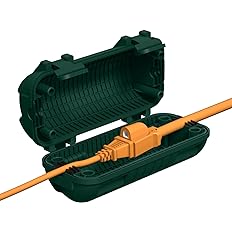 Extension Cord Cover Waterproof, Outdoor Cord Connection Protector for Outside with 4 Removable Latches, Electrical Box Plug