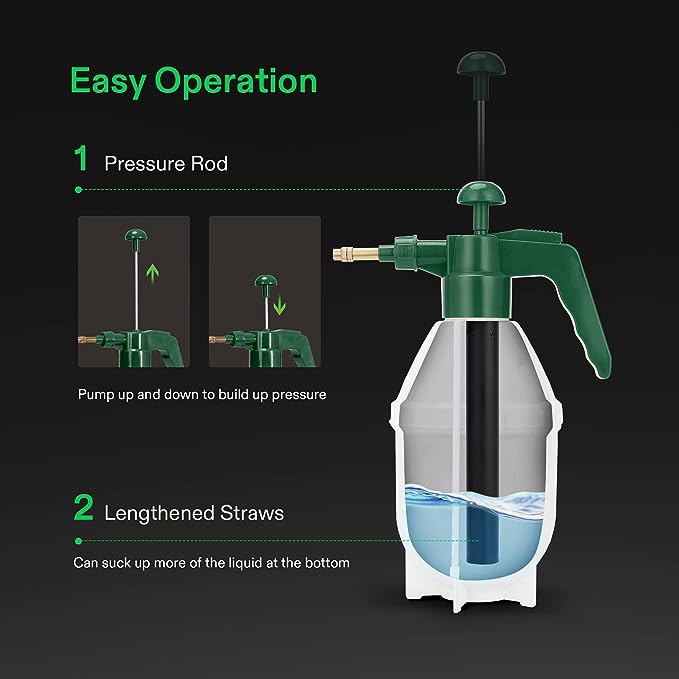 VIVOSUN 0.2 Gallon Handheld Garden Pump Sprayer, 27 oz Gallon Lawn & Garden Pressure Water Spray Bottle with Adjustable Brass Nozzle, for Plants and Other Cleaning Solutions (0.8L Green) - Image 3