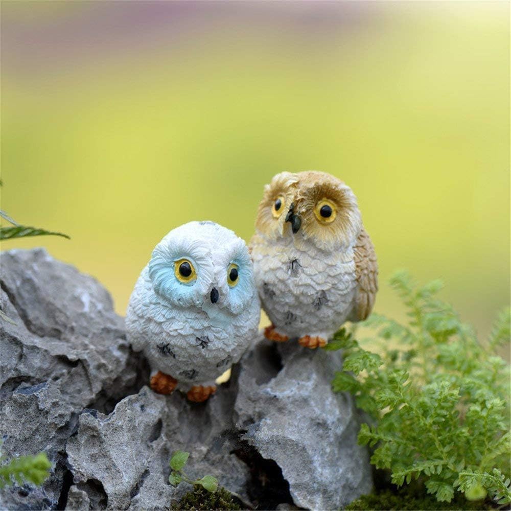 Danmu 4pcs Resin Mini Owls, Miniature Figurines, Fairy Garden Accessories, Supplies, Animals for Garden, Micro Landscape, Plant Pots, Bonsai Craft Decor - Image 2