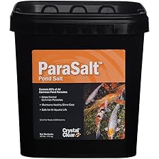 CrystalClear ParaSalt Outdoor Pond & Water Garden Rock Salt Crystals, Anti Fish Parasite, Beneficial Stress Reducing & Slime