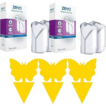 ZEVO Refills 4 Cartridges | Device Sold Separately+ 3 pcs Yellow Sticky Fruit Trap…