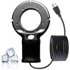 SLASHCOOL Upgraded 500-Watt De-Icer - Submergible Cast Aluminum Utility De-Icer with Black Teflon Coating Film for Better Min