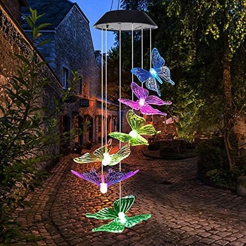 Campanilla de viento solar de colibrí al aire libre, regalo para papá, mamá, abuela, esposa, hija, hermana, tía, abuela, mujeres, decoración al aire libre para patio, jardinería - Image 35