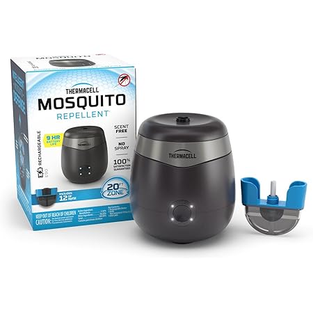 Thermacell Mosquito Repellent E-Series Rechargeable Repeller with 20’ Mosquito Protection Zone; Includes 12-Hr Repellent Refill; No Spray, Flame or Scent; Bug Spray Alternative