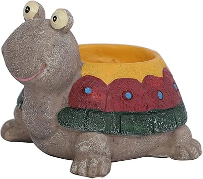 uxcell® Resin Turtle Shaped Household Garden Office Plant Flower Pot Planter Colorful