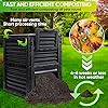 F2C Garden Compost Bin from BPA Free Material -80 Gallon(300 L) Large Compost Bin Aerating Outdoor Compost Box Easy Assembling, Lightweight, Fast Creation of Fertile Soil, Black - Image 2